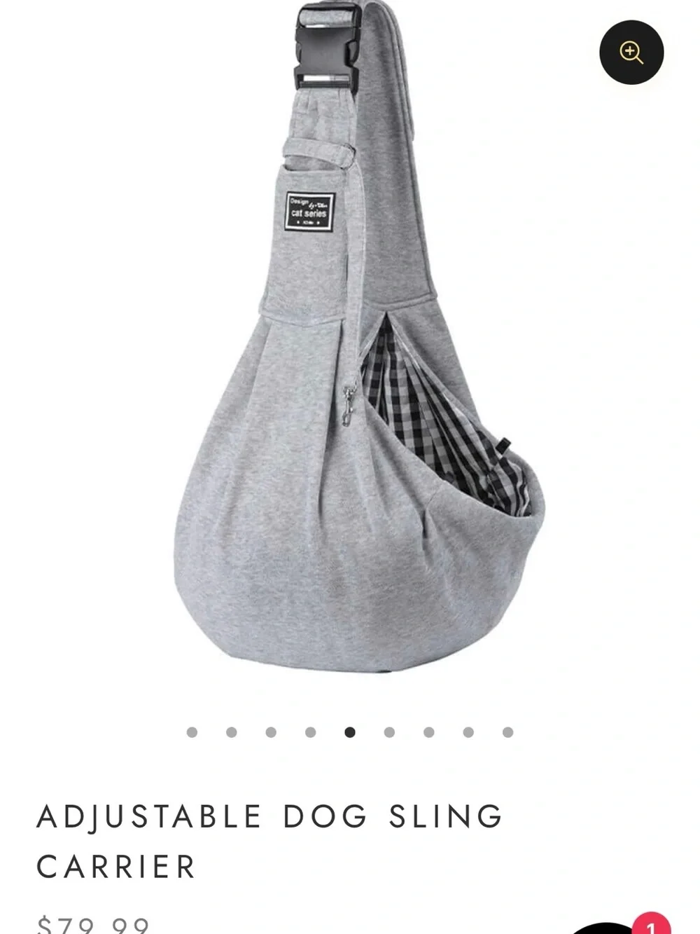 Adjustable Gray Dog Sling Carrier